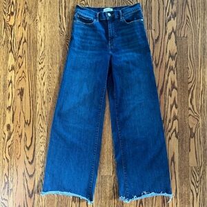 Frame Le Slim Palazzo Jeans Womens 28 Blue Aspire Raw After Wide Leg High Rise